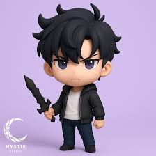 👾 Sung Jin-Woo Chibi Solo Leveling - Коллекционный фанарт STL・Бесплатный  STL для 3D-печать・Cults