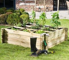 Huerto De Suelo De Madera Basil 140x140x40 Cm Leroy Merlin Paleta De Jardin Macetas De Jardin De Madera Huerta En Macetas