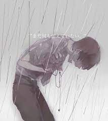 Pic rain lonely boy sad cartoons www galleryneed com. Anime Boy Cry In Rain