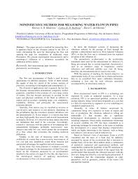 Pdf Nonintrusive Method For Measuring Water Flow In Pipes