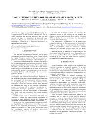 Pdf Nonintrusive Method For Measuring Water Flow In Pipes