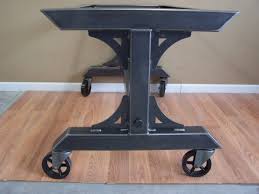 Industrial Steel Dining Table Base Kitchen Island Rolling Work Etsy Dining Table Bases Steel Dining Table Table Base