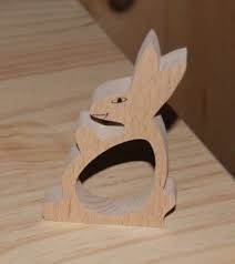 Porte Serviette De Table Rond De Serviette Lapin Personnalisable Bois Massif Fait Main Rond De Serviette Serviette De Table Bois