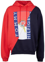 Vetements Tommy Hilfiger Logo Print Patchwork Unisex Hoodie Unisex Hoodies Hoodies Hoodies Womens