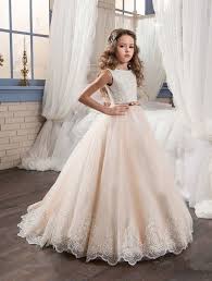 Applique Flower Girl Dresses Princess Pageant Dresses Kids Wedding Bridesmaid Dr Flower Girl Dresses Champagne Flower Girl Dresses Vintage Flower Girl Dresses
