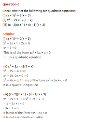 Ncert Solutions For Class 10 Maths Quadratic Equations Ex 4 1 Q 1 A Quadratics Quadratic Equation Equations
