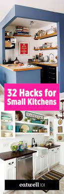 32 Brilliant Hacks To Make A Small Kitchen Look Bigger Kitchen Remodel Small Small Kitchen Storage Kitchen Design Small