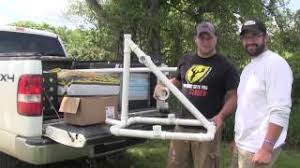 Two constructed pvc pipe stands, one for the archery target, and the other to place the bow and arrow. Diy Bow Stand From Pvc Pipe Youtube