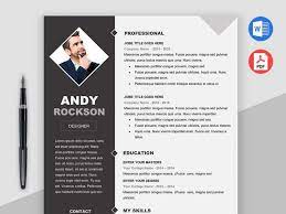 Free Modern Elegant Photo Cv Resume Template In Microsoft Word Doc F Creativebooster
