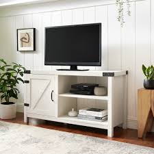 Some of the most reviewed products in white tv stands are the martin svensson home orsey antique white glass tv stand fits tvs up to 65 in. White Tv Stands Wayfair