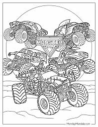 coloring page hot wheels monster truck