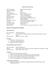 Berkas atau formulir ini digunakan untuk berbagai. Contoh Surat Daftar Riwayat Hidup