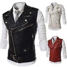 Man Spring Men S Fashion Sleeveless Leather Jackets Vest Jackets For Men Wish Mens Leather Vest Leather Waistcoat Leather Jacket Men