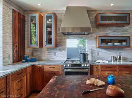 walnut wood kitchen cabinets in