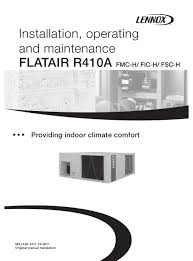 Lennox home central air conditioners. Lennox Flatair Fmc H Installation Operating And Maintanance Manual Pdf Download Manualslib