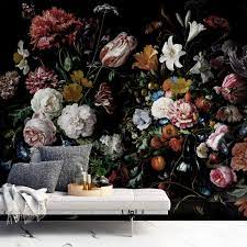 Check spelling or type a new query. Amazon Com Murwall Dark Floral Wallpaper Flower Wall Mural Dutch Flower Wallpaper Living Room Bedroom Entryway Handmade
