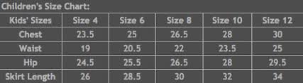 concert black size charts