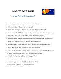 Simply select the correct answer for each question. Nba Trivia Quiz Trivia Champ