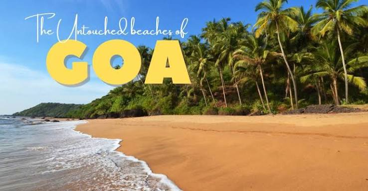 Beautiful beach in Goa with golden sand and clear blue water