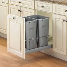 Double Bottom Mount Soft Close Waste Bins In Frosted Nickel Platinum Or White Hafele Kitchensource Com Hafele Simple Kitchen Bins
