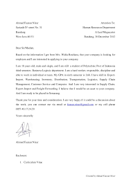 Cover letter lamaran kerja bahasa inggris. Job Application Letter Surat Lamaran Kerja