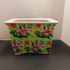 Buy Chinese Famille Rose Jardiniere Jumbo Pot, 1930s Floral Porcelain  Cachepot, Large Outside Flower Pot, Farmhouse Decor, Rustic Decor Online in  India