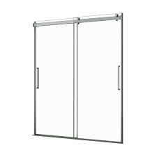 The latest tweets from shower lagoon (@showerlagoon). Foremost Lagoon 60 In W X 76 In H Frameless Sliding Shower Door In Brushed Nickel With Vertical Handles Slgdrv6076 Cl Bn The Home Depot