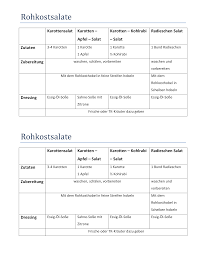 Rezept Fur Rohkostsalate Unterrichtsmaterial Im Fach Hauswirtschaft Hauswirtschaft Rezepte Unterrichtsmaterial