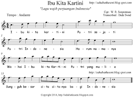 Lagu ibu kita kartini telah diciptakan sejak tahun 1929. Not Balok Lagu Ibu Kita Kartini Brainly Co Id