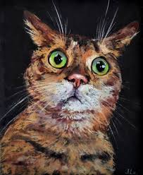 Just realized i promised new pictures of my charcoal bengal labyrinth forever ago and never delivered. Nafanya Bengal Cat With Big Green Eyes Drawing By Julia Lu Saatchi Art