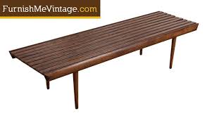 Mid century moroccan brass tray coffee table 4 spider leg folding. Yugoslavian Mid Century Modern Slat Bench Coffee Table