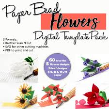 Download Paper Bead Flowers Digital Template Pack Paper Bead Rollers Jewelry Findings And Supplies