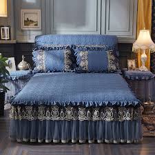 Buy products such as brylanehome florence oversized bedspread at walmart and save. 3pcs Princess Lace Ruffles Gray Blue Pink Beige Purple Bed Skirt Full Queen King Size Bedspread Pillowcase Free Shipping Mr Buy At The Price Of 99 73 In Aliexpress Com Imall Com