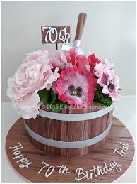 Birthday Cake And Flowers Pictures Beautifully Designed Flower Pot Cake Ideal For The Gardening Enthusiast All Flowers Are Finely Hand Sugarcra 70th Birthday Cake 80 Birthday Cake Garden Cakes