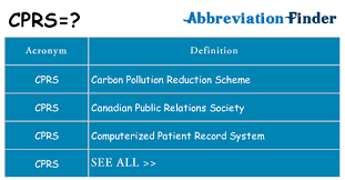 This page is part of the olpc health project. What Does Cprs Mean Cprs Definitions Abbreviation Finder