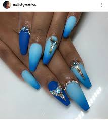 Blue Ombre Coffin Nails New Expression Nails Logo nails are the more affordable way to show some love for your favorite fashion house.