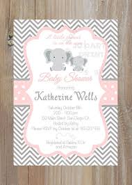 Grey And Pink Chevron Baby Shower Invitation By Jcpartyprint Elephant Baby Shower Invitations Baby Shower Chevron Baby Shower Invitations