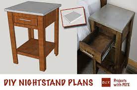 Small round wooden nightstand plans by ana. Diy Nightstand Plans Concrete Nightstand