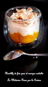 Verrine De Chantilly De Foie Gras Et Mangue Acidulee La Medecine Passe Par La Cuisine Foie Gras Repas Noel Mangue