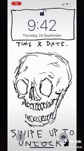 Drawn Ios Wallpaper Video Line Art Drawings App Icon Design Skull Drawing