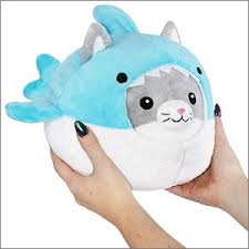 If you want to give a female character an air of youthful femininity, give her some stuffed … Undercover Kitty In Shark Squishable Plush Disguise Cat Sewing Stuffed Animals Cute Stuffed Animals Kawaii Plushies