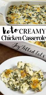 Keto Creamy Chicken Casserole With Spinach Bacon Low Carb Gluten Free Grain Free In 2020 Creamy Chicken Casserole Chicken And Spinach Casserole Bacon Casserole