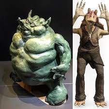 Transformationtuesday The Original Design And Sculpt For Jar Jar Binks Vs The Final Cgi Render Starwars Jarjar Sci Fi Art The Phantom Menace Last Jedi