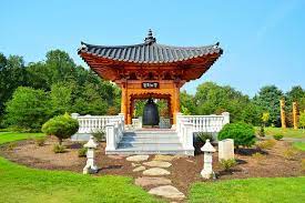 Korean Bell Pavilion At Meadowlark Botanical Gardens Botanical Gardens Bell Gardens Children S Garden