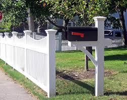 Cloes up of a mailbox on the street. Picket Fence With Mailbox Post In Nahant Ma Fence Mailboxpost Wooden Mailbox Landscaping Backyard Pergola Landscaping Boulders