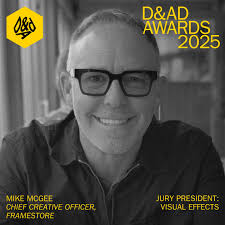 The 2025 @d_and_ad Awards have announced their lineup of jury presidents,  with Framestore's Chief Creative Officer, Mike McGee, selected to lead the  Visual Effects category. This year's jury presidents feature a diverse