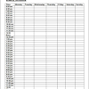 Blank weekly employee work schedule template word doc. 1