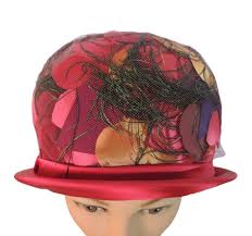 Vintage 50s Hat Lynn Brooke Lush Deep Rose Pink Sateen Satin Petals Peacock  Feathers Round Dome Bowler - Etsy