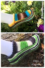 There's a slipper boot pattern, slipper socks, and even bunny slippers in this collection. Knit Women Non Felted Slippers Free Knitting Pattern