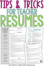 And international a curriculum vitae (cv) provides a summary of your experience, academic background including use formal (no slang or abbreviations) language, writing simply and clearly. Teacher Resume Tips Tricks Simply Creative Teaching Teacher Resume Template Teacher Resume Examples Teaching Resume